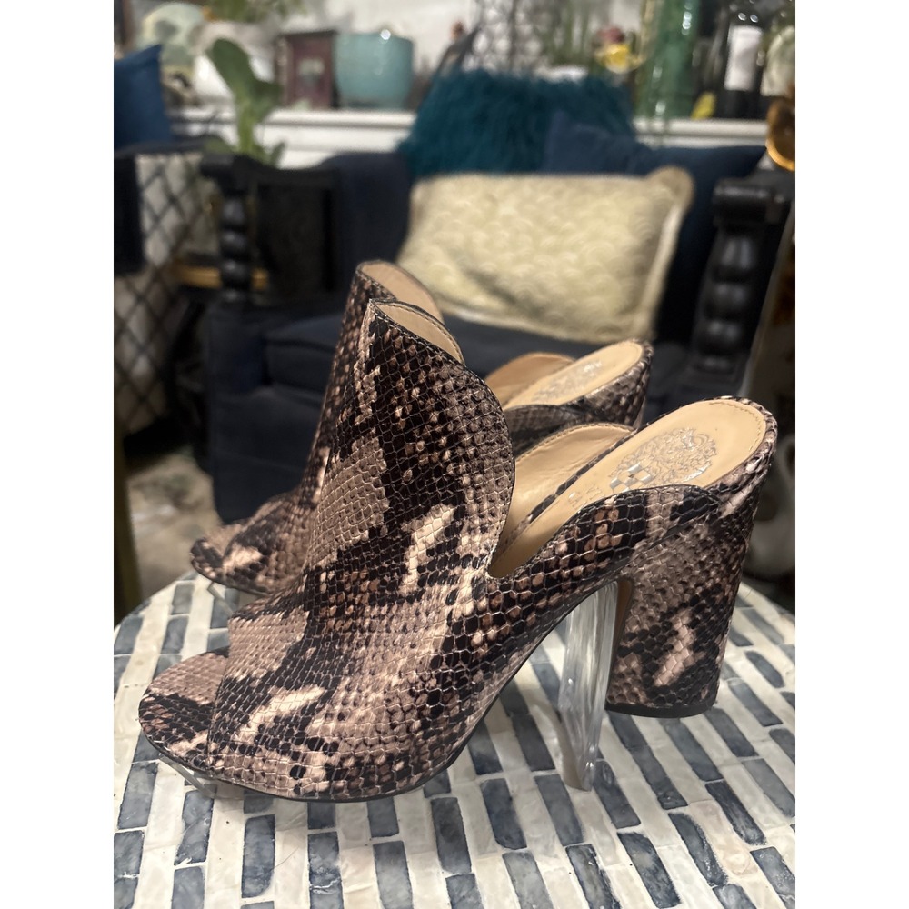 Vince Camaro leather snake print Mules  
Size‎ 7.5